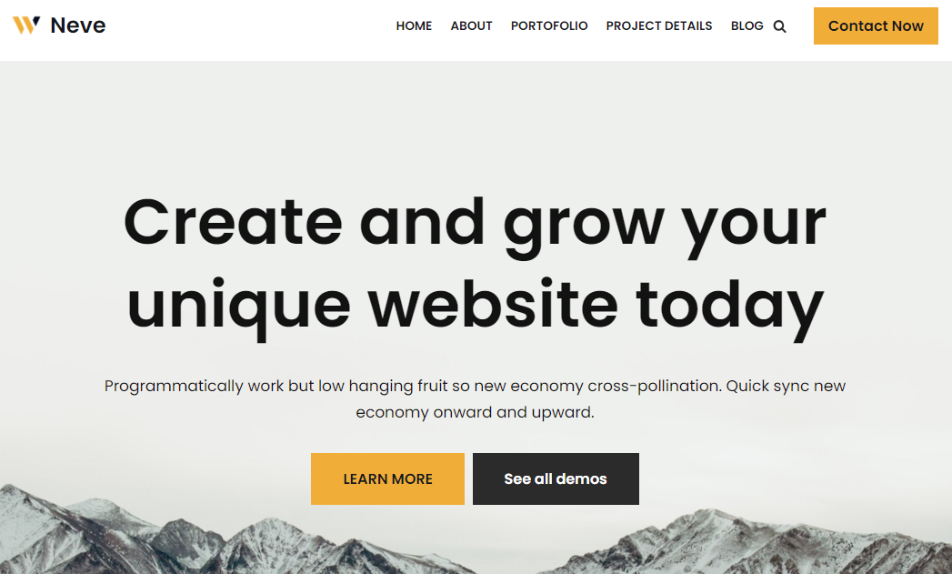Neve wordpress theme